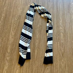 Black and white striped scarf